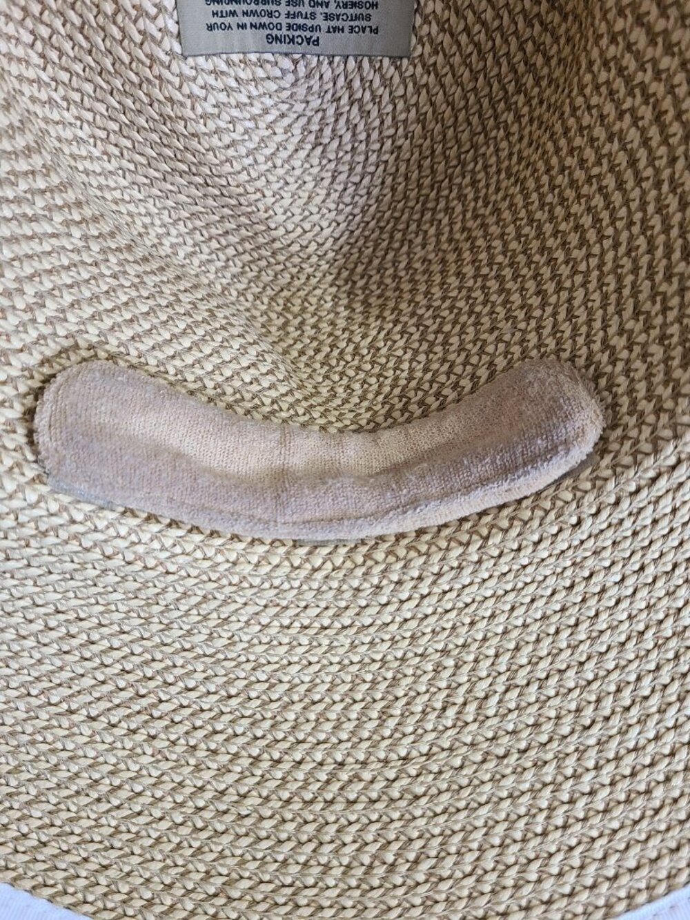 Eric Javits Fedora Visor Sun Crest UV Protected 2-in-1 Hat Tan White - Picture 8 of 8